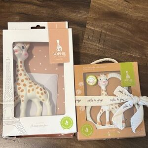 NWT Sophie La Girafe Paris teething giraffe toy and giraffe ring FRENCH